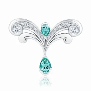 Calleija Brooches & Pins*Aanya 18ct White Gold Kunzite, Sapphire, Beryl and Diamond Brooch with Detachable Pendant and Chain