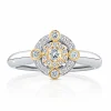 Calleija Rings*Adalia Gwyn White Gold Diamond Set Ring with Yellow Gold Accents