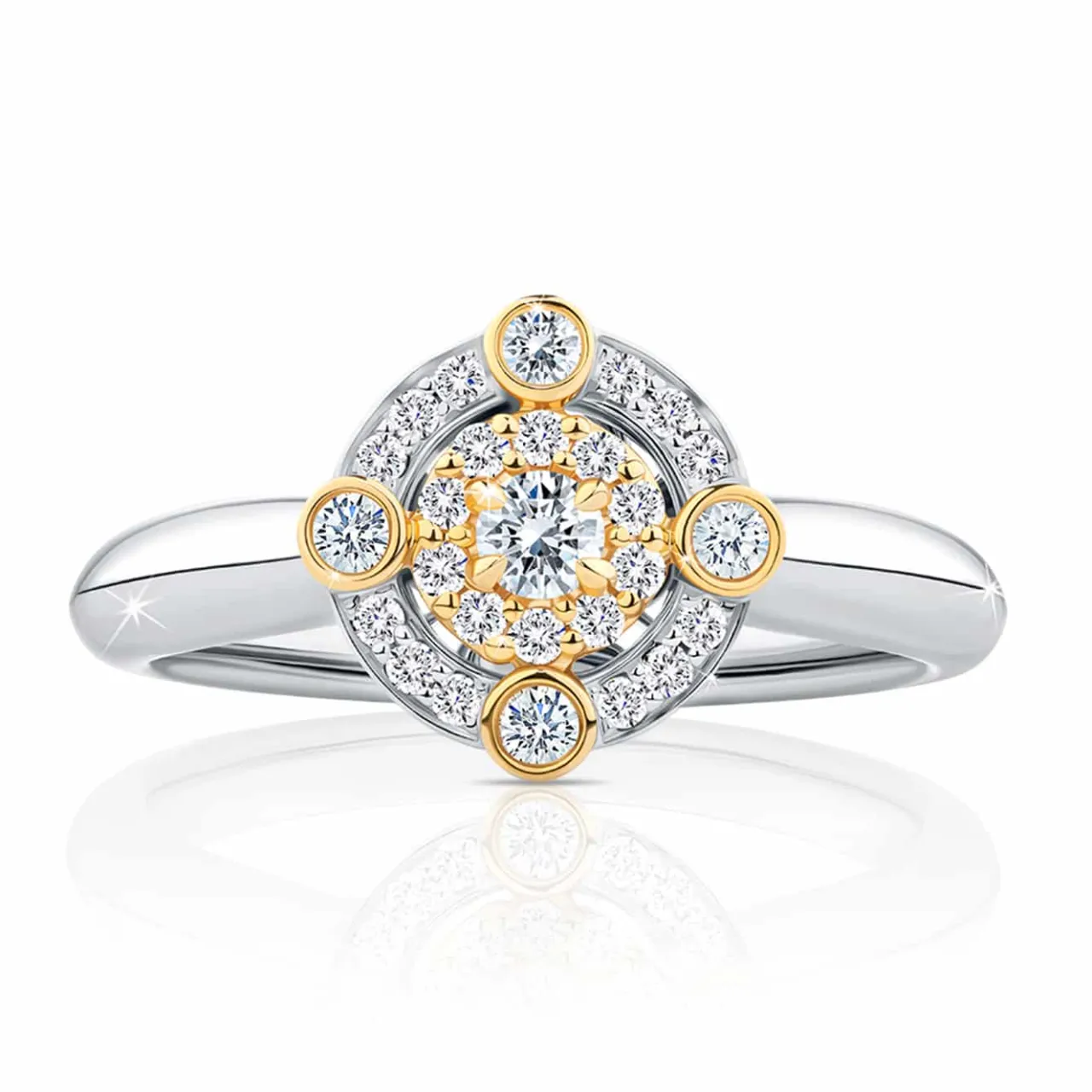 adalia_gwyn_white_gold_di_0.webp Calleija Rings*Adalia Gwyn White Gold Diamond Set Ring with Yellow Gold Accents