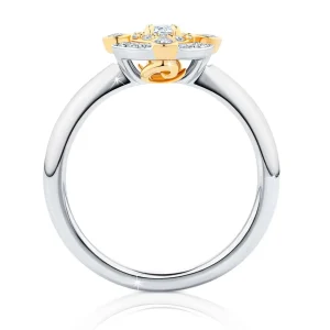 Calleija Rings*Adalia Gwyn White Gold Diamond Set Ring with Yellow Gold Accents