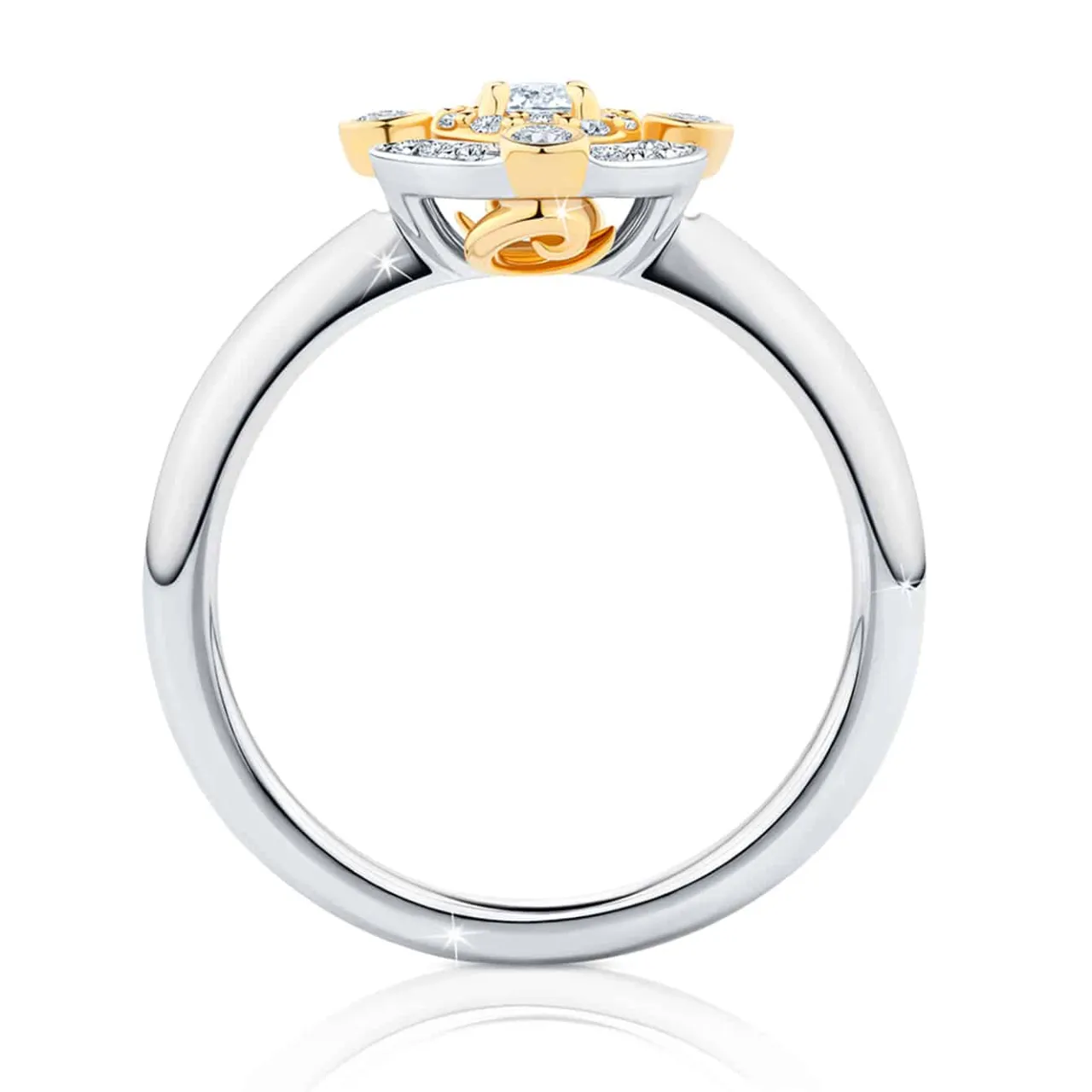 adalia_gwyn_white_gold_di_1.webp Calleija Rings*Adalia Gwyn White Gold Diamond Set Ring with Yellow Gold Accents