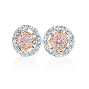 Calleija Earrings*Adasha Rose Australian Argyle Pink Diamond™ and White Diamond Stud Earrings