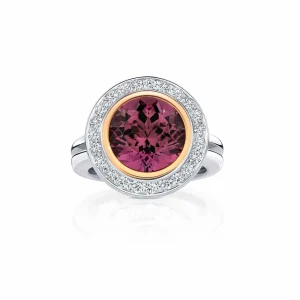Calleija Rings*Aila 6.53ct Pink Tourmaline & Diamond Halo Ring