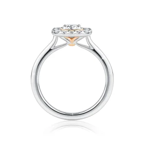 Calleija Rings*Aileua Platinum and 18ct Rose Gold 0.70ct Diamond Ring with Diamond Halo