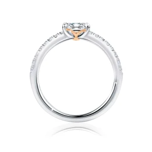 Calleija Rings*Aina Platinum and 18ct Rose Gold 0.50ct Emerald Cut White Diamond Ring