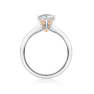 Calleija Rings*Alenka Platinum and 18ct Rose Gold 1.00ct Solitaire Diamond Ring
