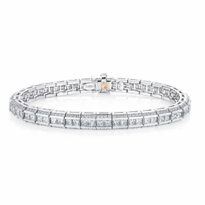 Calleija Bracelets*Aloisia Platinum Diamond Three Row Tennis Bracelet