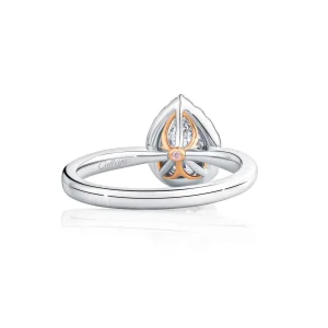 Calleija Rings*Alora Platinum and 18ct Rose Gold 0.50ct Pear Cut Diamond Ring with Halo of White Diamonds