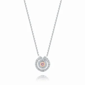 Calleija Pendants & Necklaces*Amora 18ct White and Rose Gold Australian Pink Diamond™ with White Diamond Halo Pendant