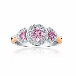 Calleija Rings*Annalisa Platinum and 18ct Rose Gold 0.63ct Mini Tender Australian Argyle Pink Diamond™ Trilogy Style Ring