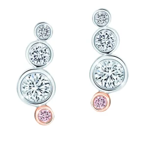 Calleija Earrings*Arali White and Australian Argyle Pink Diamond™ Stud Earrings