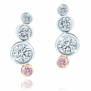 Calleija Earrings*Arali White and Australian Argyle Pink Diamond™ Stud Earrings