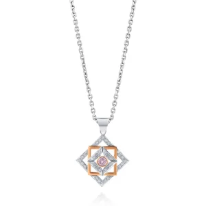 Calleija Pendants & Necklaces*Ariadne 18ct White & Rose Gold Argyle Pink Diamond™ and White Diamond Geometric Pendant