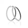 Calleija Earrings*Asra White and Black Diamond Hoop Earrings