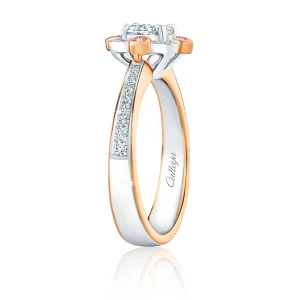 Calleija Rings*Atarah Platinum and 18ct Rose Gold Glacier®Diamond Ring with Australian Argyle Pink Diamonds™