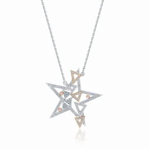 Calleija Pendants & Necklaces*Atria 18ct White and Rose Gold Australian Argyle Pink and White Diamond Star Pendant