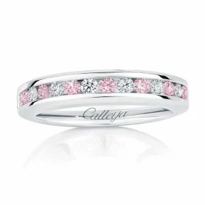 Calleija Rings*Aubrey Australian Argyle Pink Diamond™ & White Diamond Wedding Band