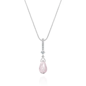 Calleija Pendants & Necklaces*Bellarose 18ct White Gold Briolette Morganite & Diamond Drop Pendant