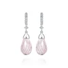 Calleija Earrings*Bellarose 18ct White Gold Briolette Morganite & Diamond Drop Earrings