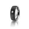 Calleija Rings*Carbon Fibre and Titanium Diamond Set Gents Ring