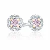 Calleija Earrings*Claudia 18ct White & Rose Gold 6PP Argyle Pink & White Diamond Halo earrings