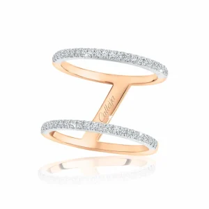 Calleija Rings*18ct Rose and White Gold Dual Band Diamond Dress Ring