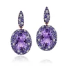 Calleija Earrings*18CT ROSE GOLD AMETHYST, DIAMOND AND PURPLE SAPPHIRE EARRINGS