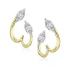 Calleija Earrings*18ct White & Yellow Gold Marquise Cut Diamond Earrings