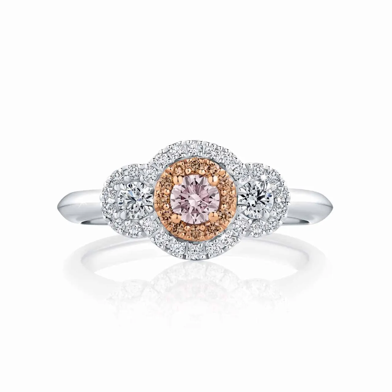 ct_white_and_rose_gold_au_0.webp Calleija Rings*18ct White and Rose Gold Australian Argyle Pink and White Diamond Trilogy Ring