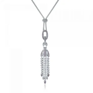 Calleija Pendants & Necklaces*18ct White Gold Australian Argyle Pink and White Diamond Tassle Drop Necklace