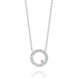 Calleija Pendants & Necklaces*18ct White Gold Australian Argyle Pink Diamond™ & White Diamond Circle Pendant