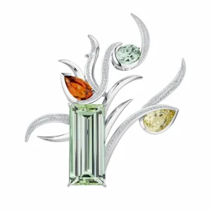 Calleija Brooches & Pins*18ct White Gold Coloured Gemstone & Diamond Brooch