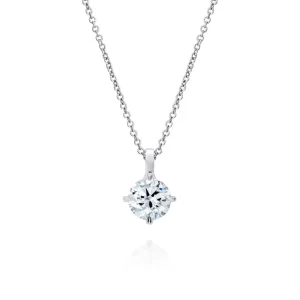 Calleija Pendants & Necklaces*18ct White Gold 1.00ct Round Brilliant Cut Diamond Pendant & Chain