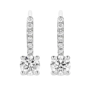 Calleija Earrings*18ct White Gold Diamond Drop Huggie Earrings