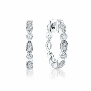 Calleija Earrings*18ct White Gold Diamond Set Huggie Earrings