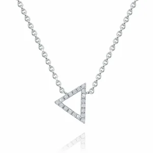 Calleija Pendants & Necklaces*18ct White Gold Diamond Set Triangle Shaped Pendant