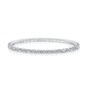 Calleija Bracelets*18ct White Gold Emerald Cut Diamond Elastic Bracelet
