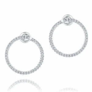 Calleija Earrings*18ct White Gold Flexible Round Diamond Set Stud Earring