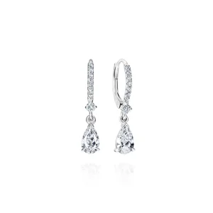 Calleija Earrings*18ct White Gold Pear Shaped Diamond Drop Earrings