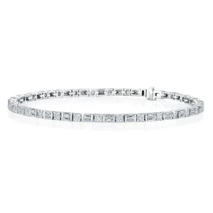 Calleija Bracelets*18ct White Gold Round Brilliant and Baguette Cut Diamond Bracelet