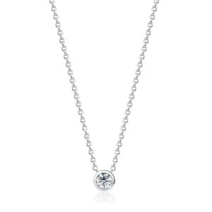 Calleija Pendants & Necklaces*18ct White Gold Round Brilliant Cut Bezel Set Diamond Pendant & Chain