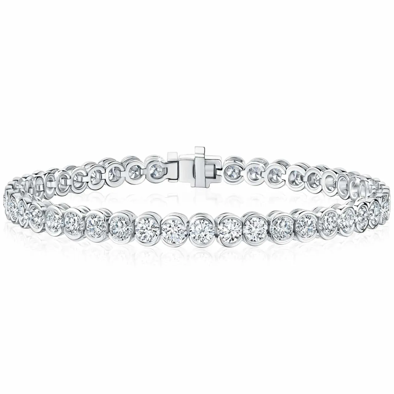 ct_white_gold_semi_bezel__0.webp Calleija Bracelets*18ct White Gold Semi Bezel Diamond Set Tennis Bracelet