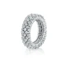 Calleija Rings*18ct White Gold Three row Diamond set elastic ring featuring diamonds totalling 3.48ct