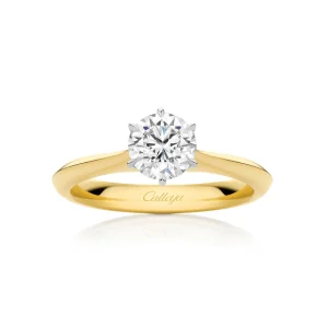 Calleija Rings*18ct Yellow and White Gold 1.01ct Solitaire White Diamond Ring