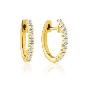 Calleija Earrings*18ct Yellow Gold Diamond Set Huggie Earrings