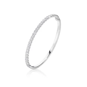 Calleija Bracelets*Eleri White Gold and White Diamond Set Hinged Bangle