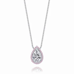 Calleija Pendants & Necklaces*Eri Platinum 3.01ct Pear Shaped Diamond with Australian Argyle Pink Diamond™ Halo (Chain included)