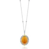 Calleija Pendants & Necklaces*Ophira 18ct White and Yellow Gold 26.35ct Oval Cabochon Yellow Beryl Pendant with White and Yellow Diamonds (Pendant Only)
