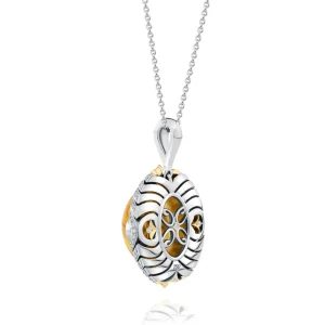 Calleija Pendants & Necklaces*Ophira 18ct White and Yellow Gold 26.35ct Oval Cabochon Yellow Beryl Pendant with White and Yellow Diamonds (Pendant Only)