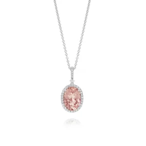 Calleija Pendants & Necklaces*Oval Morganite and White Diamond Pendant
